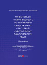 Конвергенция частноправового регулирования общественных отношений сквозь призму эффективности права. Монография